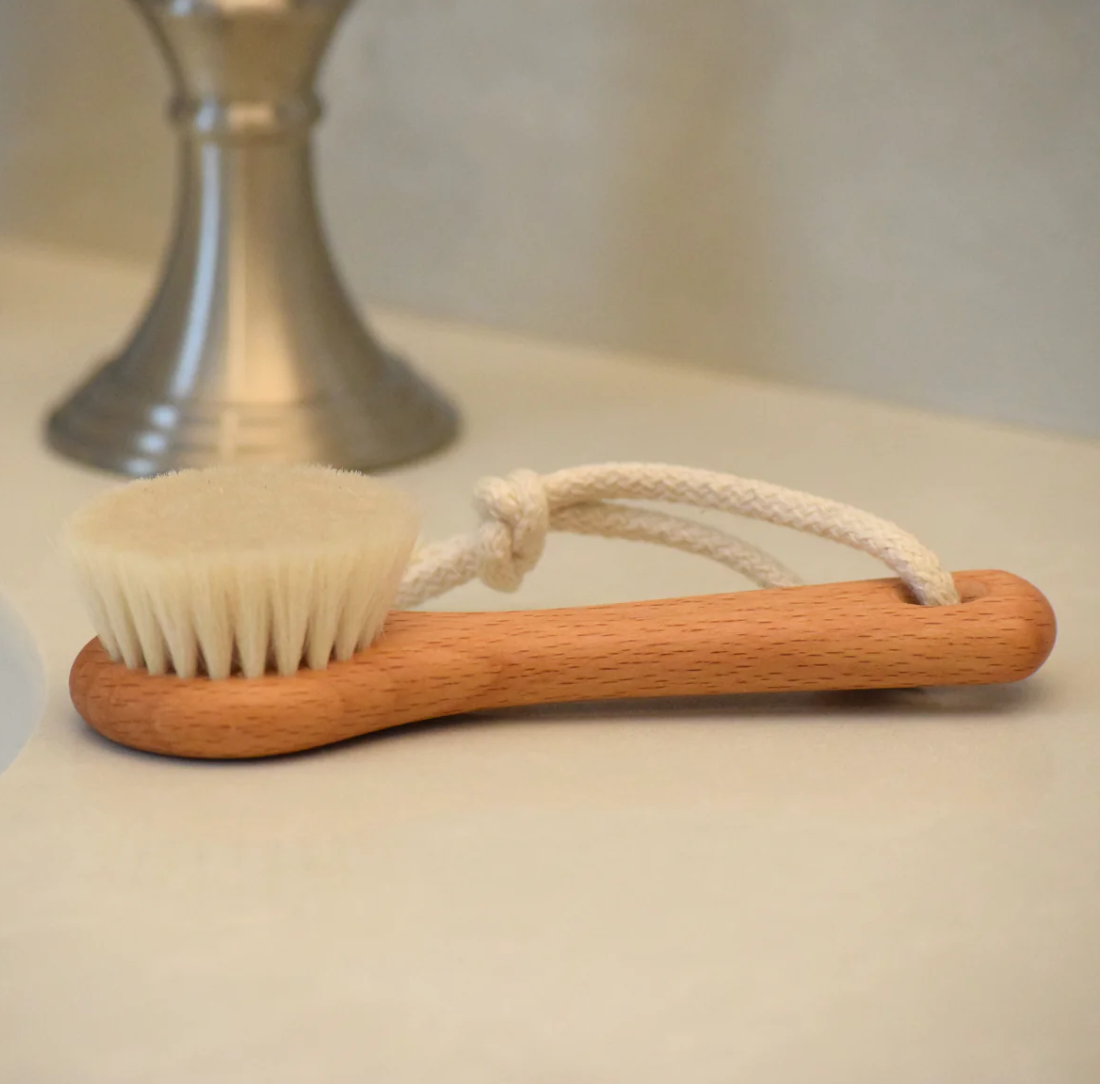 Dry Face Brush Handle, goat's hair