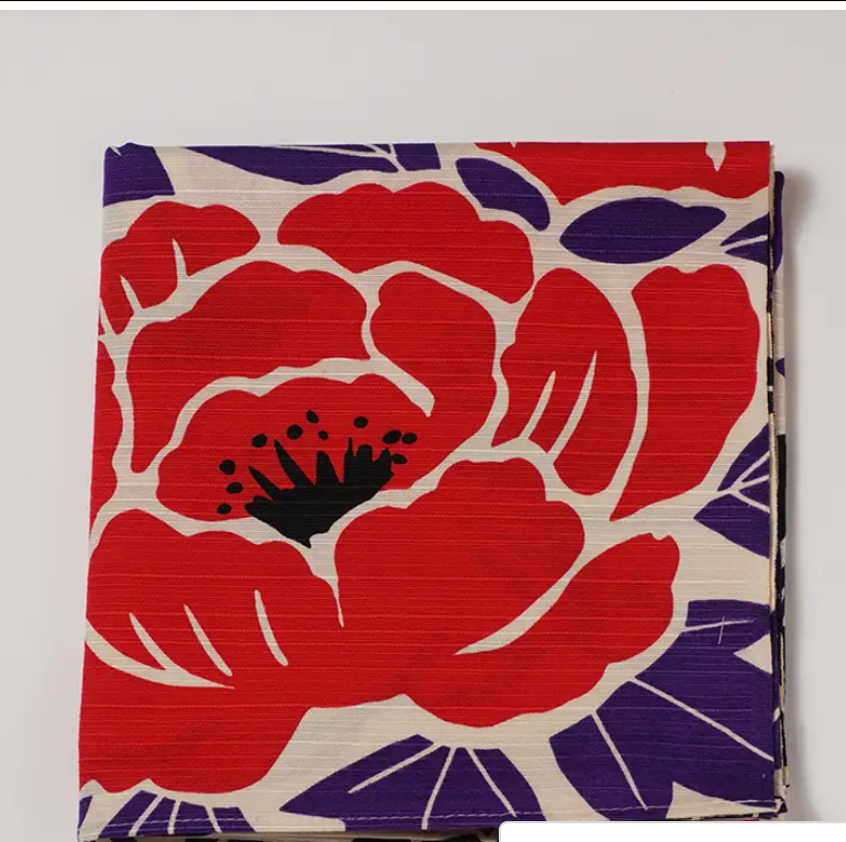 Fabric Gift wrap/Japanese/70cm×70cm Flowers and Birds, Red