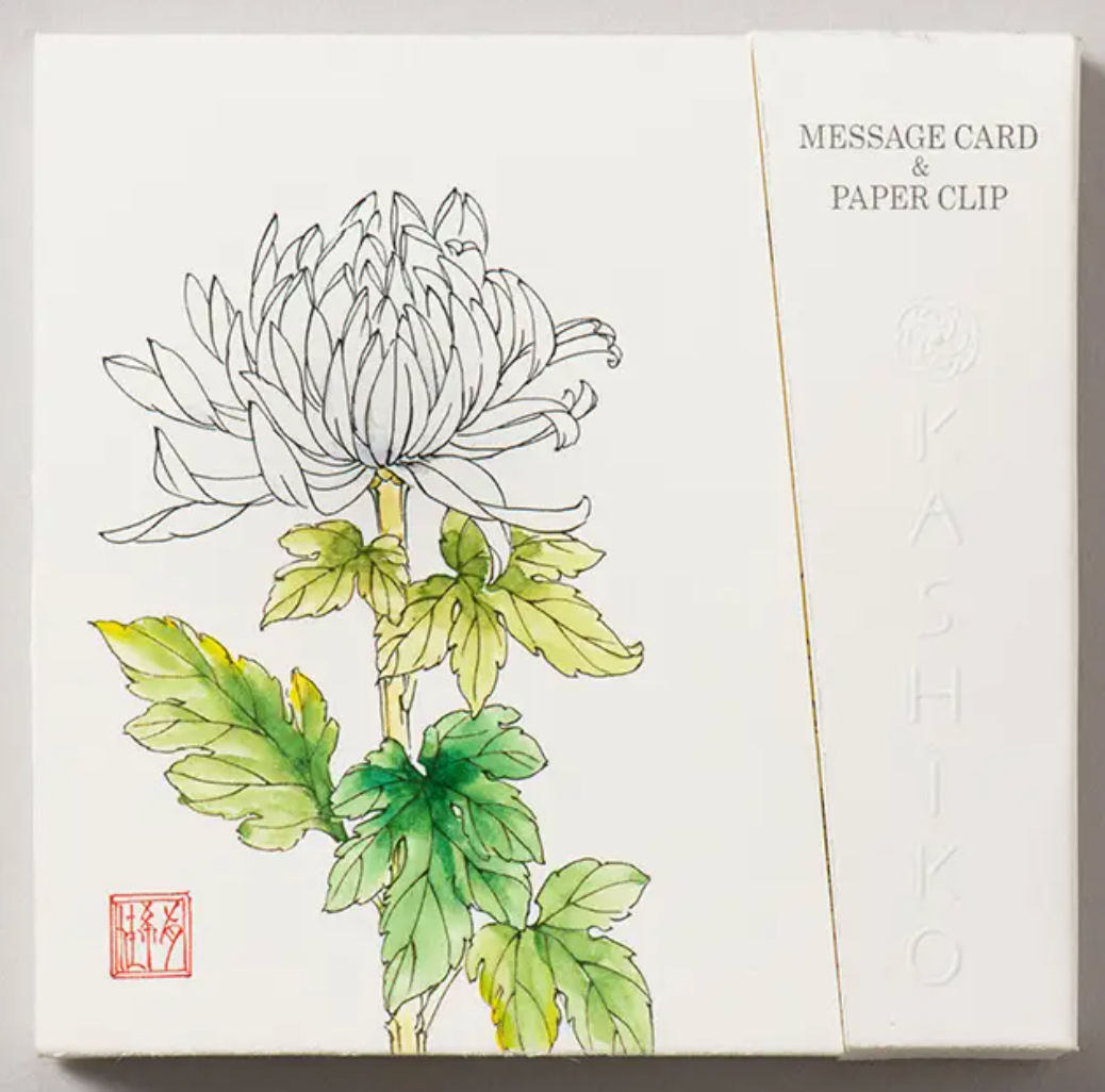 Card & Paper Clip -Chrysanthemum