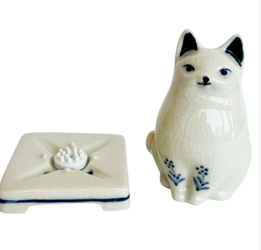 Porcelain Cat Incense Burner