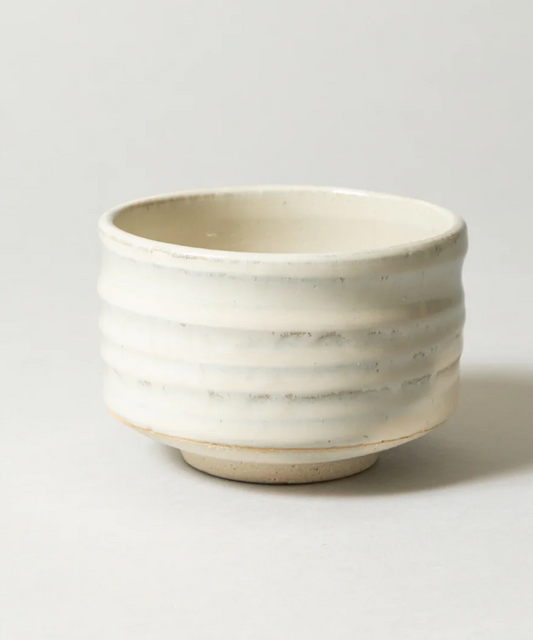 Minoyaki Matcha Bowl, Shirahagi White
