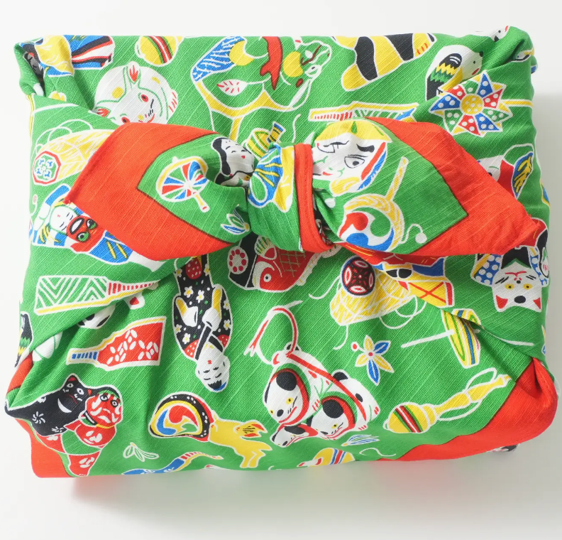 Fabric Gift wrap/ Furoshiki/japanese/70cm/Kyoto Toys Green
