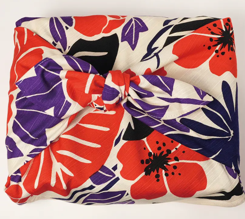 Fabric Gift wrap/Japanese/70cm×70cm Flowers and Birds, Red