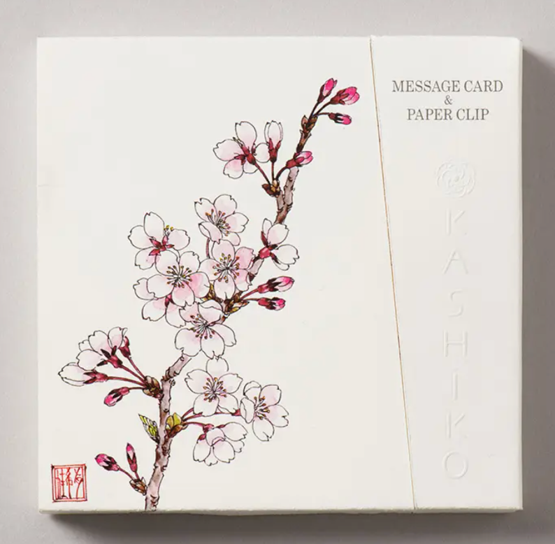 Card & Paper Clip -Cherry Blossoms