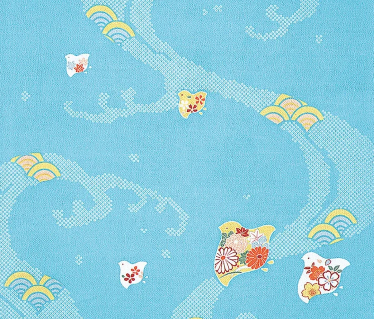 Furoshiki- Plovers With Wave Blue